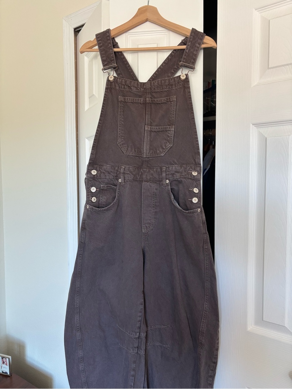 We The Free FP Good Luck Barrel Overalls in Chocolate Mousse